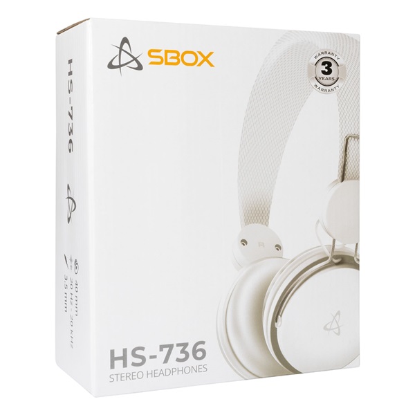 Sbox HS-736W fehér mikrofonos fejhallgató