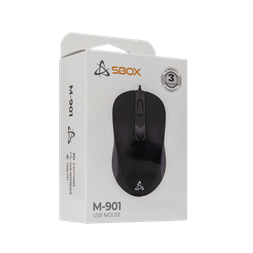 Sbox M-901B USB 1000dpi fekete vezetékes egér