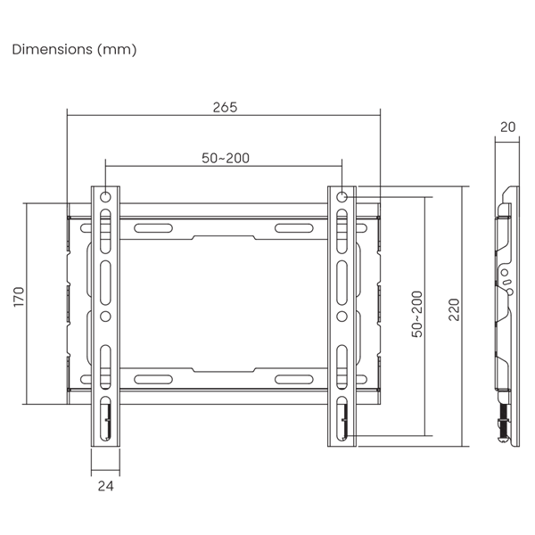 Sbox PLB-2222F-2 23"-43" fix fali TV konzol