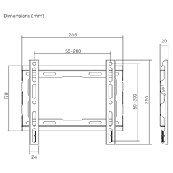 Sbox PLB-2222F-2 23"-43" fix fali TV konzol