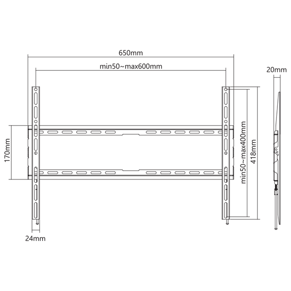 Sbox PLB-2264F-2 37"-80" fix fali TV konzol