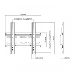 Sbox PLB-2522F 23"-42" VESA 200x200 fix fali konzol