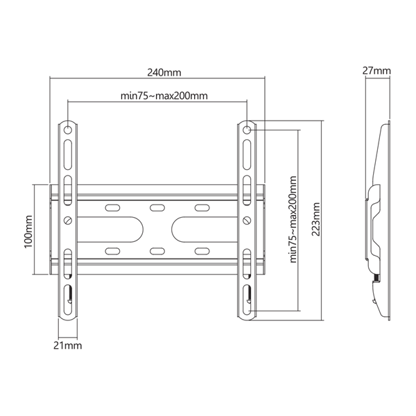 Sbox PLB-2522F-2 23"-43" fix fali konzol