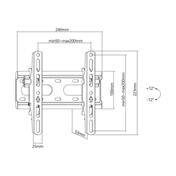 Sbox PLB-2522T-2 23"-43" dönthető fali konzol