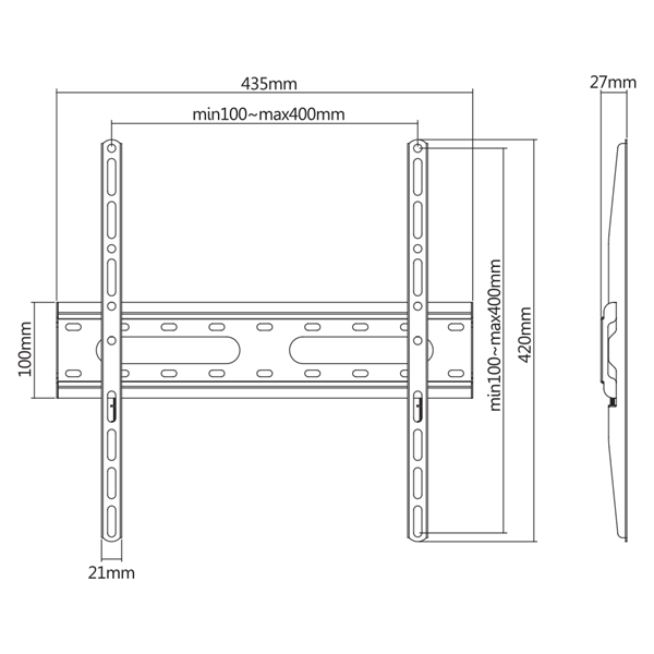 Sbox PLB-2544F-2 32" - 70" fix fali TV konzol