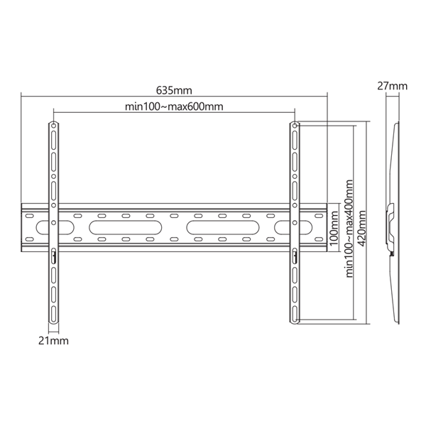 Sbox PLB-2546F-2 37"-80" fix fali TV konzol