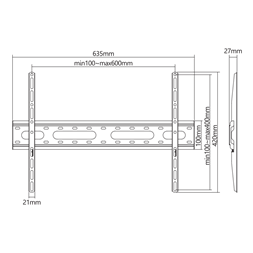 Sbox PLB-2546F-2 37"-80" fix fali TV konzol