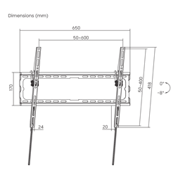 Sbox PLB-3446T-2 37"-80" dönthető fali TV konzol