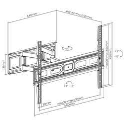 Sbox PLB-3646-2 37"-80" dönthető,forgatható fali TV konzol