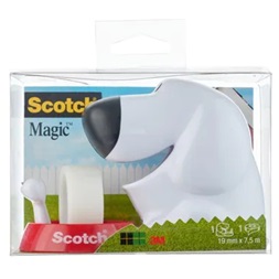 Scotch Magic vidám kutya ragasztószalag adagoló + 1tekercs Scotch Magic 19mmx7,5m ragasztószalag