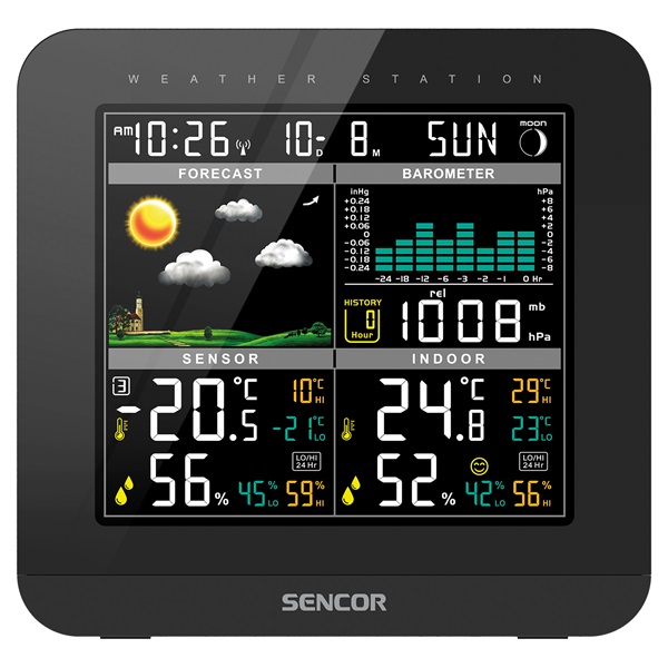 Sencor SWS 5800 meteorológia állomás vezeték nélküli szenzorral