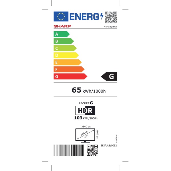 Sharp 43" 43BN5EA 4K UHD Android Smart LED TV