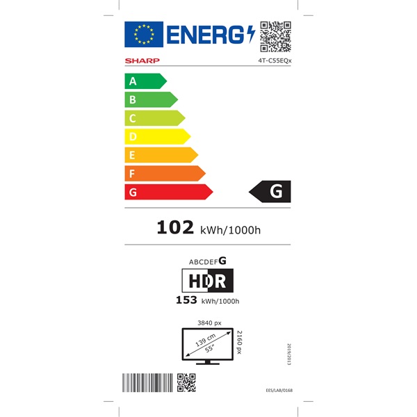 Sharp 55” 55EQ4EA 4K UHD Android Smart QD-LED TV