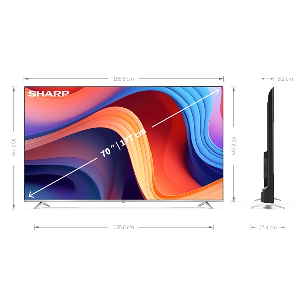 Sharp 70" 70GP6260ES 4K UHD Google Smart QLED TV