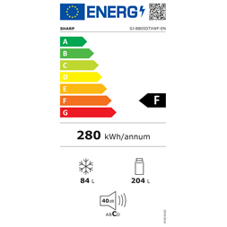 Sharp SJ-BB05DTXWF-EU alulfagyasztós hűtőszekrény