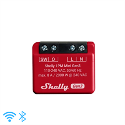 Shelly 1PM mini (3. generációs) 8A egy áramkörös WiFi-s okosrelé