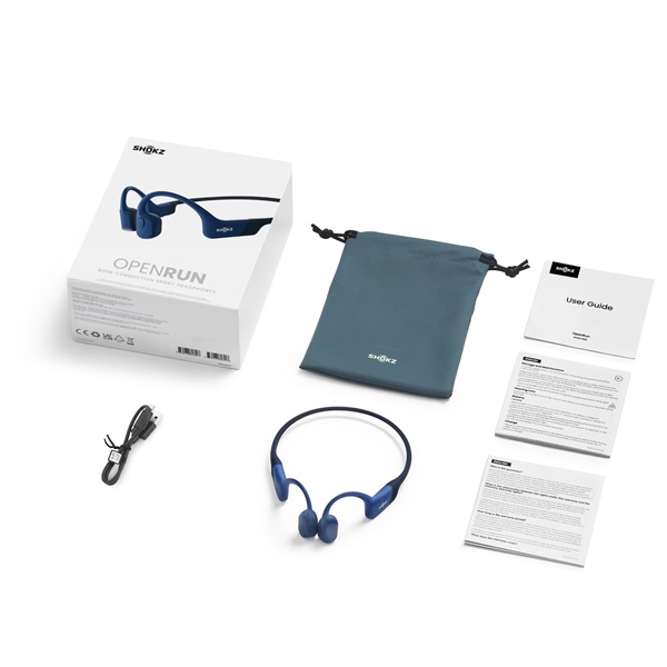 Shokz OpenRun USB-C csontvezetéses Bluetooth kék Open-Ear sport fejhallgató