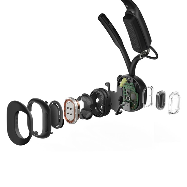 Shokz Openmeet fekete vezeték nélküli Open-Ear headset