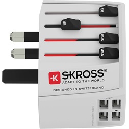 Skross MUVUSB-4XA 4xUSB töltő bemenettel világutazó adapter