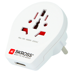 SKROSS 1.500266 World to Europe USB - csatlakozó átalakító európába utazóknak + USB