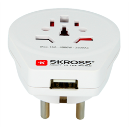 SKROSS 1.500266 World to Europe USB - csatlakozó átalakító európába utazóknak + USB