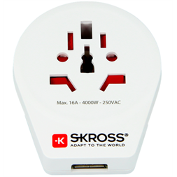 SKROSS 1.500266 World to Europe USB - csatlakozó átalakító európába utazóknak + USB