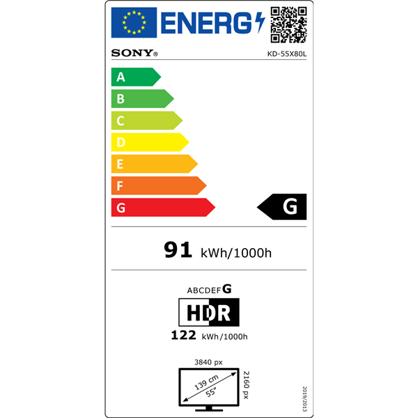 Sony 55" KD55X80LAEP 4K UHD Smart LED TV