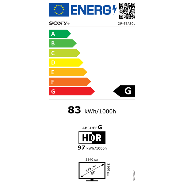 Sony 55" XR55A80LAEP 4K UHD Smart OLED TV