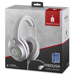 Spartan Gear 2807583 Medusa Wired fehér-szürke headset