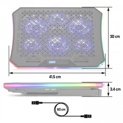 Spirit of Gamer AIRBLADE 1200 RGB 17"-ig notebook hűtőpad