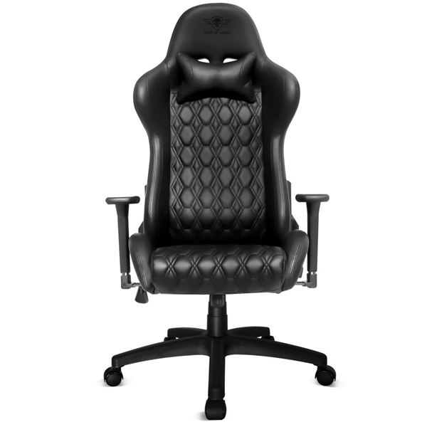 Spirit of Gamer BLACKHAWK Leather fekete bőr gamer szék