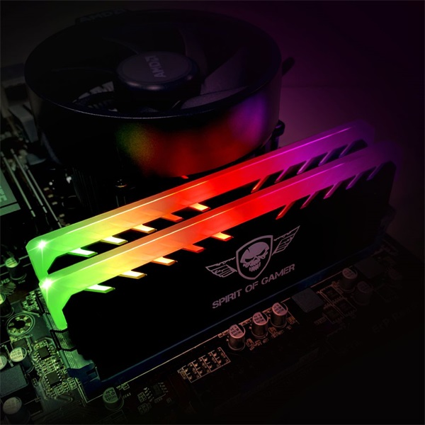 Spirit of Gamer HEATSINK RGB MEMORY fekete aluminium memória hűtő