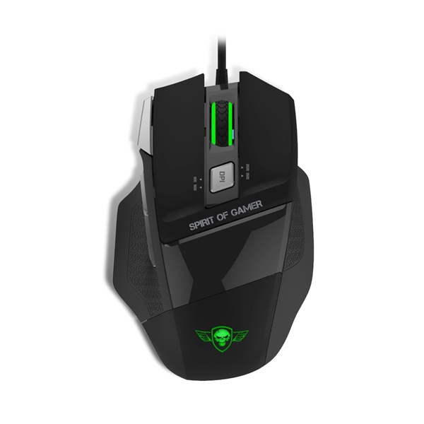 Spirit of Gamer PRO-M8 Light Edition 3500DPI fekete gamer egér