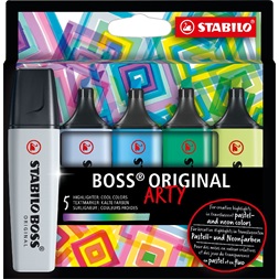 Stabilo BOSS ORIGINAL ARTY hideg színek 5 db/csomag szövegkiemelő készlet