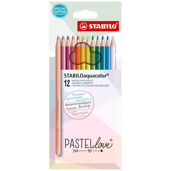 Stabilo aquacolor Pastellove 12 db-os színes ceruza készlet