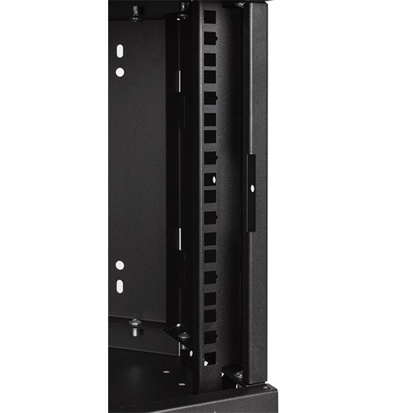 Stalflex CRC19-6U-330GB 19" 6U 330mm mély lapraszerelt fekete üveg ajtós fali rack sarokszekrény