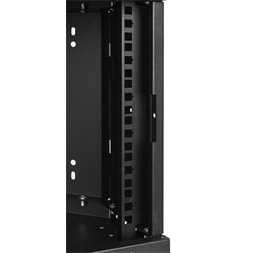 Stalflex CRC19-6U-330GB 19" 6U 330mm mély lapraszerelt fekete üveg ajtós fali rack sarokszekrény