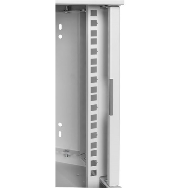 Stalflex CRC19-6U-330GG 19" 6U 330mm mély lapraszerelt szürke üveg ajtós fali rack sarokszekrény