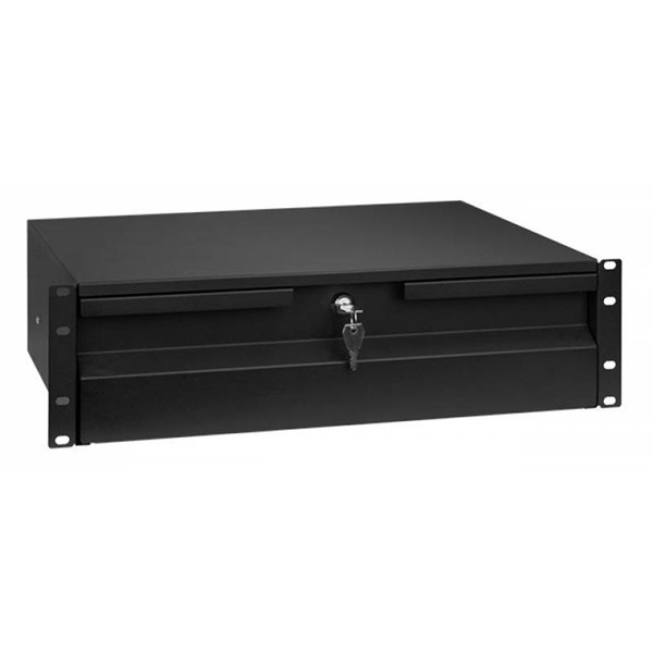 Stalflex RD19-3U-B 19" 3U 320mm zárható fekete rack fiók