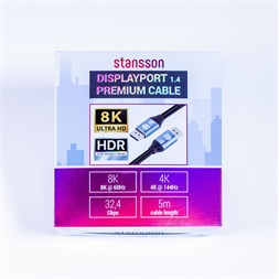 Stansson 5m Displayport v1.4 kábel