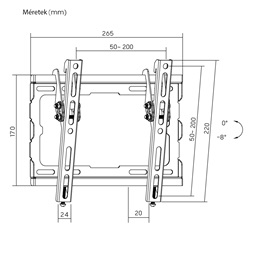 Stansson WM-2343-08 23"-43" dönthető fali TV konzol