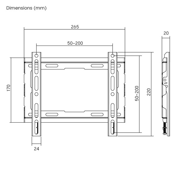 Stansson WM-2343 23"-43" fix fali TV konzol