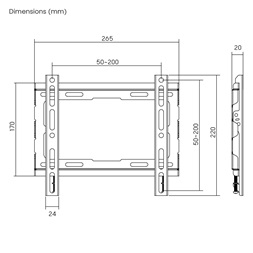 Stansson WM-2343 23"-43" fix fali TV konzol