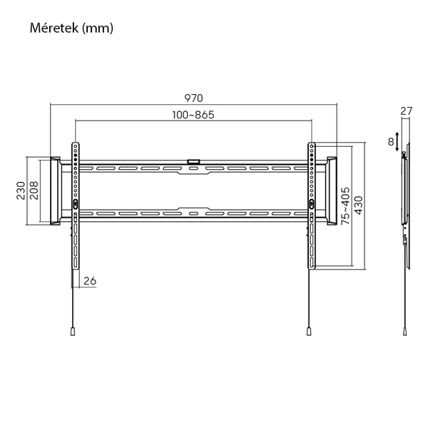 Stansson WM-4390 43"-90" fix fali TV konzol