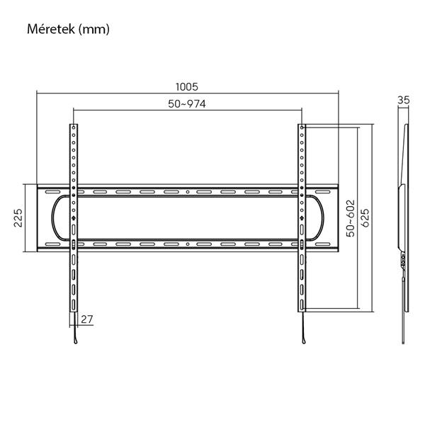 Stansson WM-60120 60"-120" fix fali TV konzol