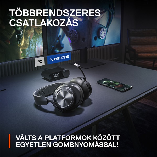 SteelSeries Arctis Nova Pro Wireless X fekete gamer headset