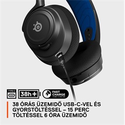 Steelseries Arctis Nova 7P vezeték nélküli kék-fekete gamer headset