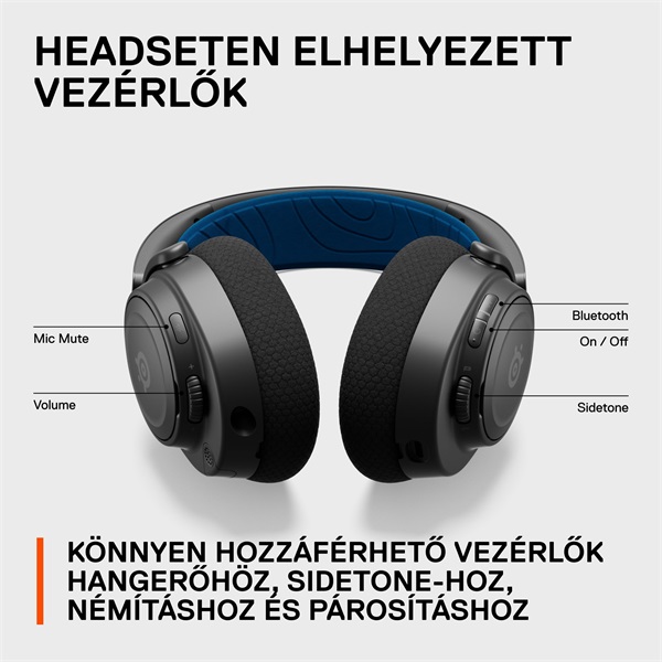 Steelseries Arctis Nova 7P vezeték nélküli kék-fekete gamer headset