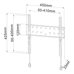 Stell SHO 2020 25"-50" VESA 400x400 slim fix fekete fali konzol