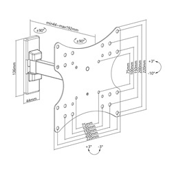 Stell SHO 4520 23"-42" VESA 200x200 kihúzható fali konzol